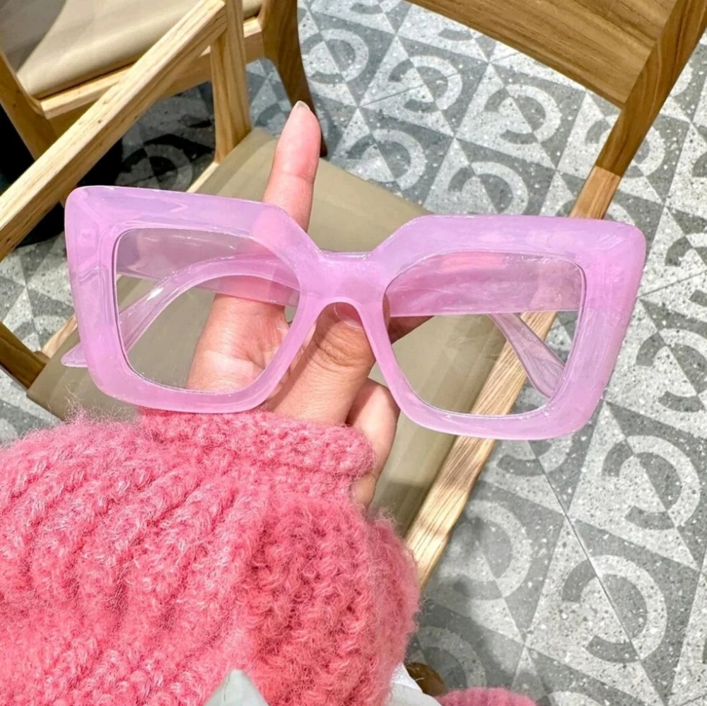 NEW Pink Oversize Fashion Glasses - Picture 1 of 9